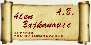 Alen Bajkanović vizit kartica